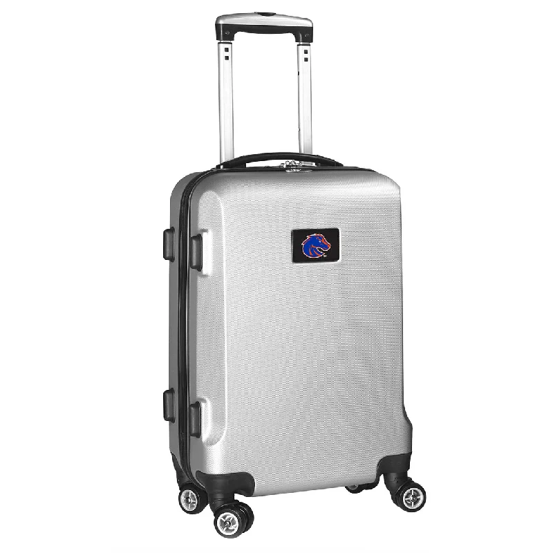 suitcase with side handle-suitcase with privacy features-Boise State Broncos 20" Silver Domestic Carry-on Spinner