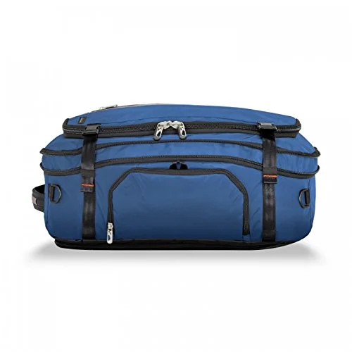 suitcase with secure closures-suitcase for summer trip-Briggs & Riley Brx Exchange Medium Duffle, Blue