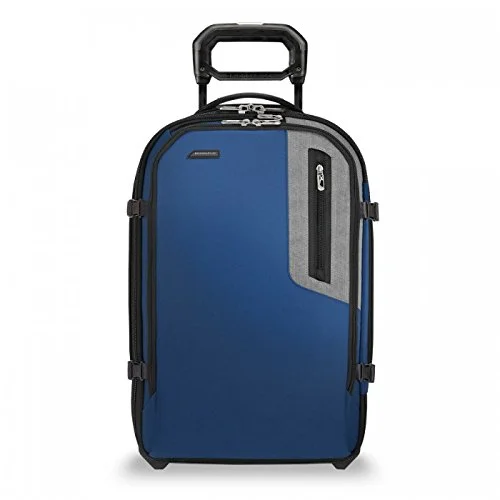 suitcase with best impact resistance-suitcase organization tips-Briggs & Riley Brx Explore Domestic Expandable 19" Upright, Blue