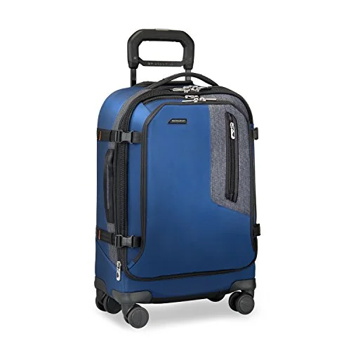 suitcase for business professionals-suitcase for road trip-Briggs & Riley Brx Explore Domestic Expandable 22" Spinner, Blue