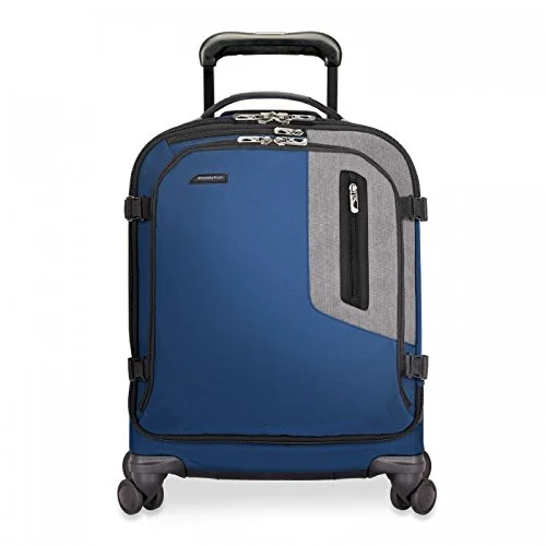 suitcase with waterproof zippers-suitcase with front pocket-Briggs & Riley Brx Explore International Wide-Body Spinner, Blue