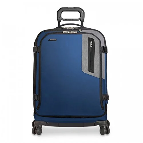 suitcase for corporate travelers-suitcase material guide-Briggs & Riley Brx Explore Large Expandable 26" Spinner, Blue