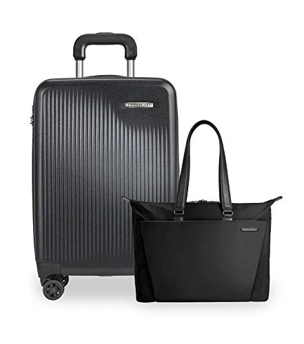 suitcase for staycations-suitcase with spinner wheels-Briggs & Riley Global Sophisticate, Black