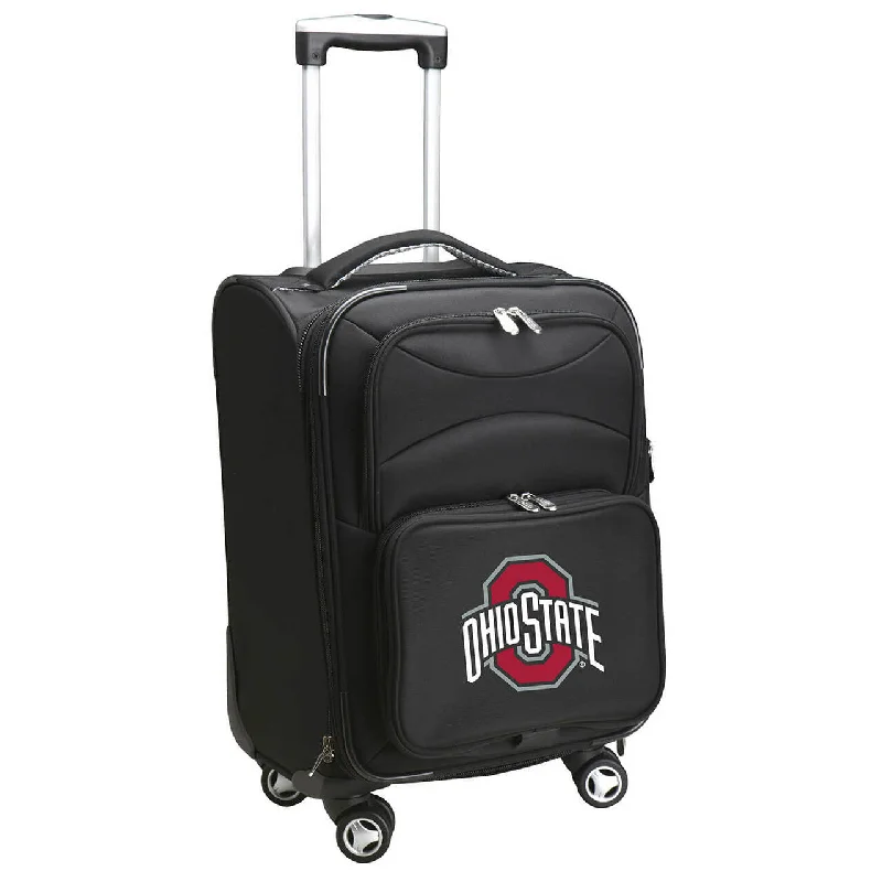 suitcase with hidden emergency cash pocket-suitcase with tough build-Buckeyes Luggage | Ohio State Buckeyes 20'' Black Carry-on Softside Spinner