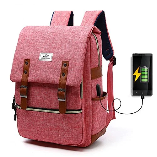 backpack with built-in seat -Backpack for sharp turns-Business Canvas Laptop Backpack With Usb Charging Port School College Shoulder Bag By Yaagle