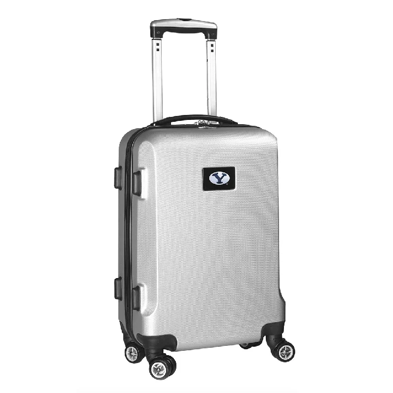 suitcase that fits in overhead bin-suitcase with adjustable handle-BYU Cougars 20" Silver Domestic Carry-on Spinner