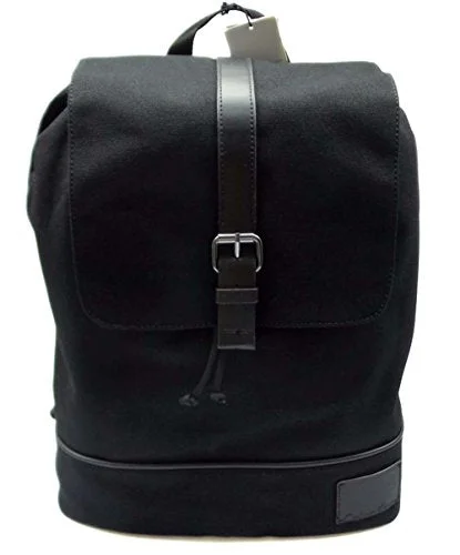 waterproof cycling backpack with hydration pack -Customizable backpack-Calvin Klein Canvas Backpack W/Smooth Pu Trim (Black)