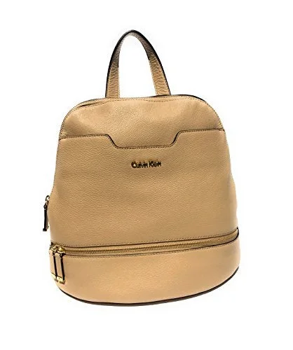 compact adventure backpack for climbers -Cheap backpack-Calvin Klein Women'S My Corner Leather Backpack, Nude