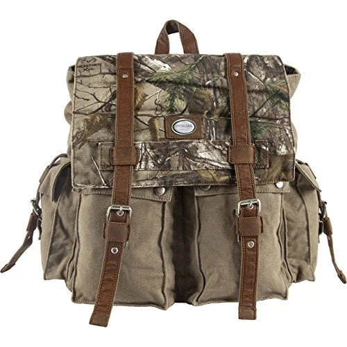 stylish college backpack with USB port -Travel backpack for men-Canyon Outback Urban Edge Porter Realtree Xtra Canvas Backpack, Camouflage, One Size