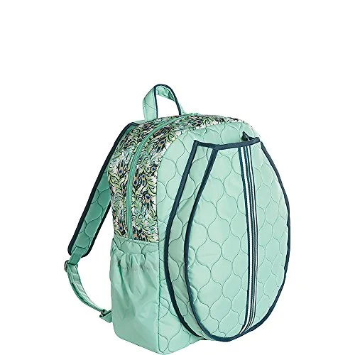 stylish everyday backpack for women -Backpack with rain cover-Cinda B. Tennis Backpack, Purely Peacock