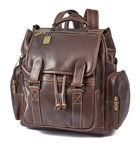 casual fashion backpack for students -Designer backpack-Claire Chase Legendary Jumbo Business Backpack, Dark Brown, One Size