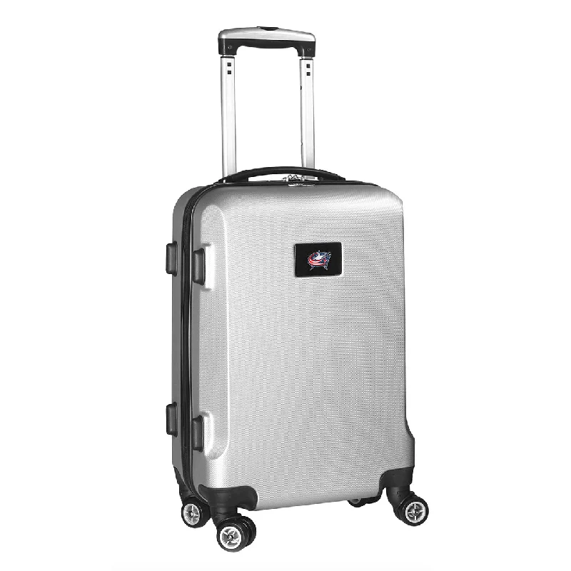 suitcase for urban business travelers-suitcase with sleek patterns-Columbus Blue Jackets 20" Silver Domestic Carry-on Spinner