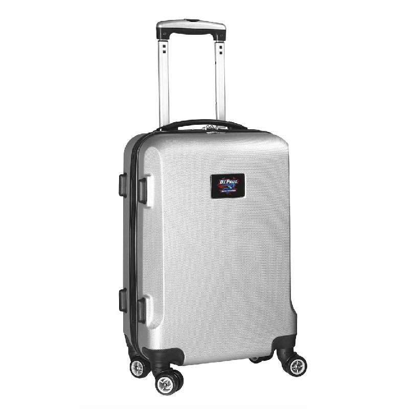 suitcase for budget travel-suitcase for trendy travelers-Depaul Blue Demons 20" Silver Domestic Carry-on Spinner