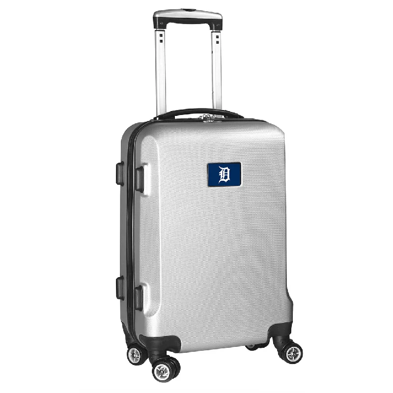 suitcase that’s resistant to dents-suitcase with safe system-Detroit Tigers 20" Silver Domestic Carry-on Spinner