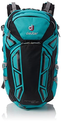 stylish women's backpack for travel -Backpack for clear trails-Deuter Attack 18 Sl Biking Backpack, Mint Black