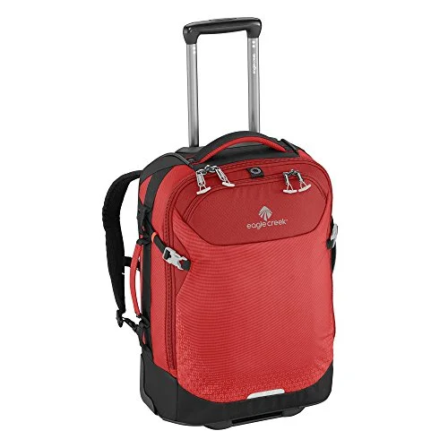 suitcase for weekend road trips-suitcase packing for big trips-Eagle Creek Expanse 21" Convertible International Carry-On Luggage Red