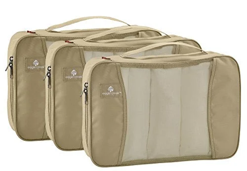 suitcase for heavy packers-suitcase with steady handle-Eagle Creek Pack-It Original Full Cube (Md) -3Pc Set, Tan