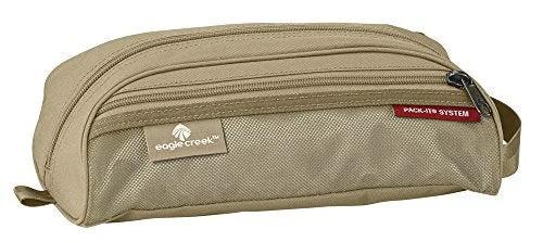 suitcase with sturdy telescopic handle-suitcase with rugged edges-Eagle Creek Pack-It Original Quick Trip Toiletry Org, Tan