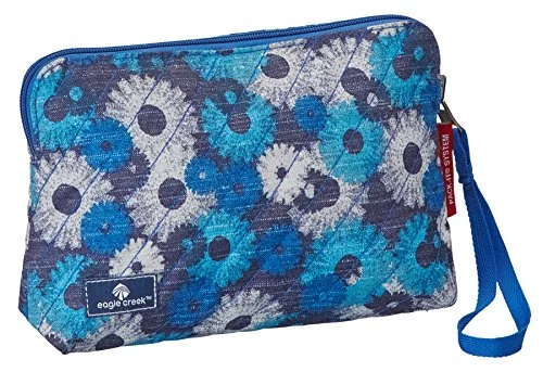 suitcase with weather-resistant material-suitcase for hill travel-Eagle Creek Pack-It Original Quilted Reversible Wrist-S, Daisy Chain Blue