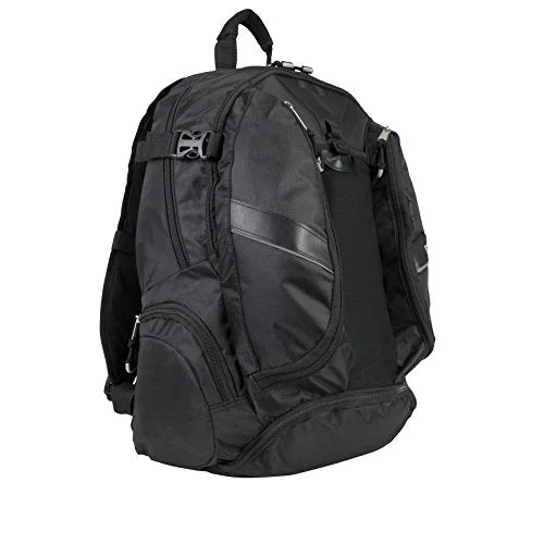 weather-resistant adventure backpack -Backpack with reflective strips-Eastsport Deluxe Mutli-Zip Backpack, Black