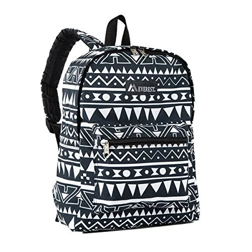 ultra-durable waterproof backpack -Backpack for dry weather-Everest Classic Pattern Backpack, Navy/White Ethnic, One Size