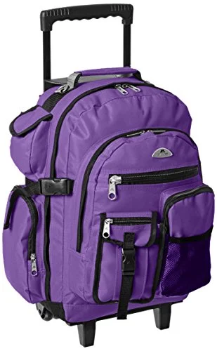 lightweight urban commuter backpack -Waterproof backpack for exploring-Everest Deluxe Wheeled Backpack, Dark Purple, One Size