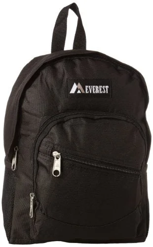 rugged tactical backpack for extreme conditions -Backpack for inlet trips-Everest Junior Slant Backpack, Black, One Size