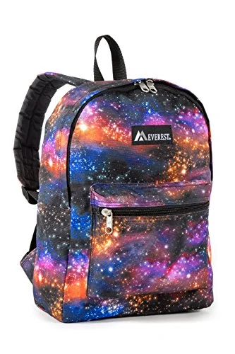 comfortable backpack for long-distance walking -Backpack with back straps-Everest Kids' Basic Pattern Backpack, Galaxy, One Size