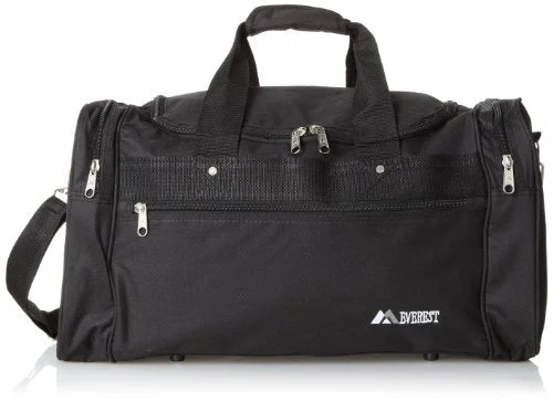 stylish gym bag with adjustable shoulder straps -Sports bag for warm-ups-Everest Sports Duffel - Standard, Black, One Size