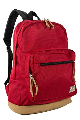 casual daily backpack for everyday use -Backpack with front straps-Everest Suede Bottom Daypack With Laptop Pocket Backpack, Red, One Size