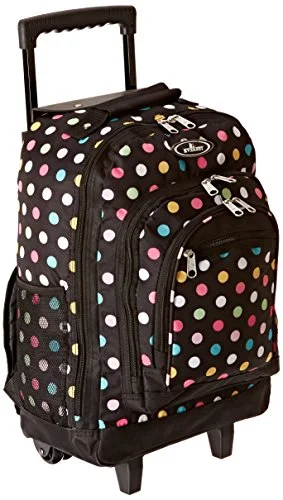 versatile backpack for school and travel -Travel backpack for minimal gear-Everest Wheeled Backpack With Pattern, Polkadot, One Size