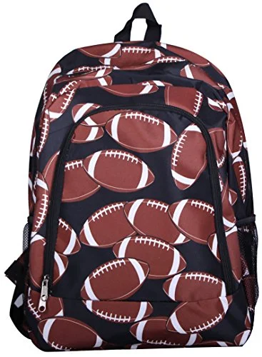 fashion-forward backpack for students -Durable backpack for mountaineering-Fashion Print Medium Sized Backpack - Custom Personalization Available (Football Print)