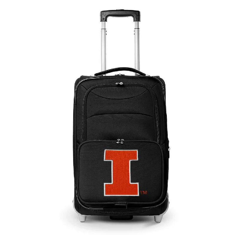 suitcase with best impact absorption-suitcase with fun patterns-Illinois Fighting Illini Rolling Carry On Luggage