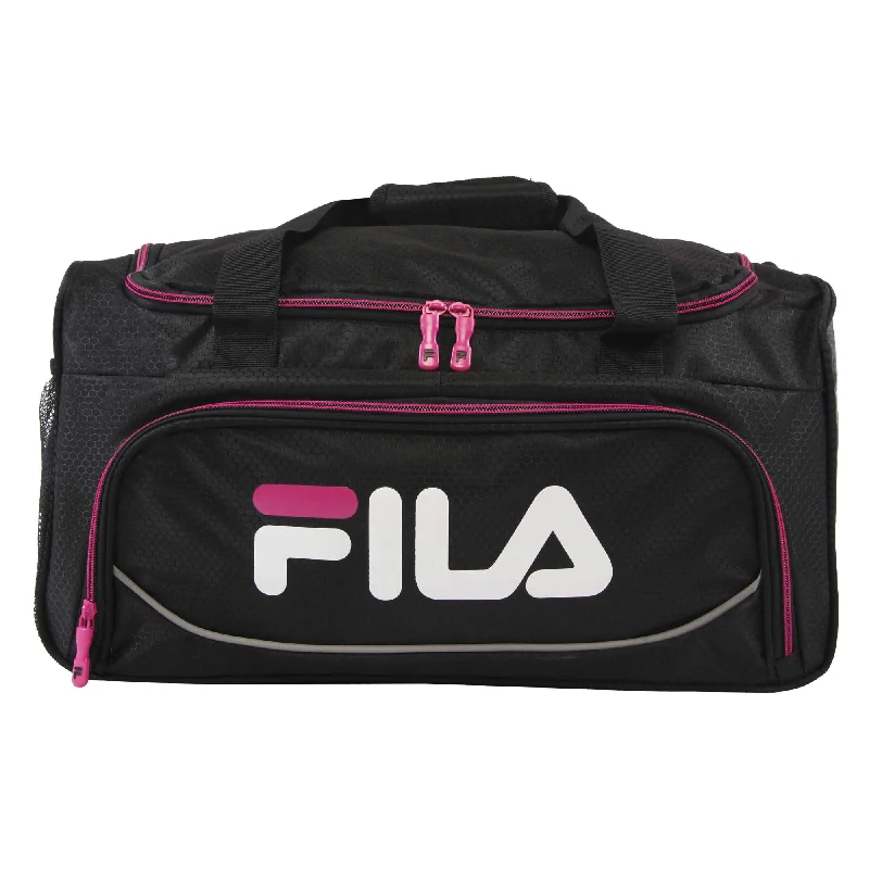 lightweight sports bag for easy carrying -Sports bag for gels-Fila Kelly 19-in Sports Duffel Bag, Black Fuchsia, One Size