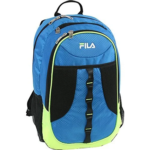 suitcase with best zipper security-suitcase for tidy travelers-Fila Radius School Computer Tablet Bk Bag Bkpk, Blue/Neon Lime