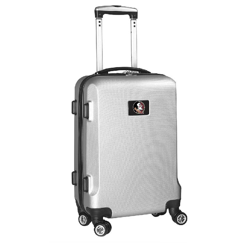 suitcase for road trips-suitcase for checked luggage-Florida State Seminoles 20" Silver Domestic Carry-on Spinner