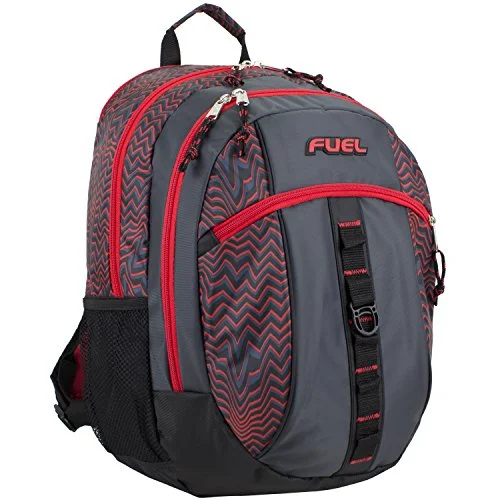 comfortable sports backpack for active users -Backpack for outdoor photography-Fuel Sport Active Multi-Functional Backpack, Black/Red Wavy Lines