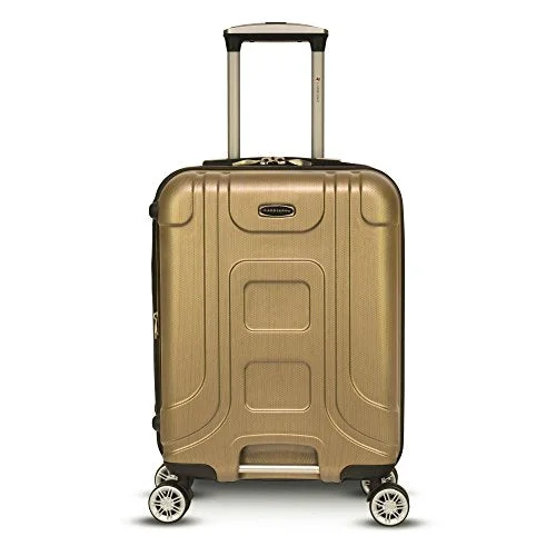 suitcase with stylish color options-suitcase for full luggage-Gabbiano Provence 20" Expandable Carry-On Hardside Spinner Luggage (Golden)