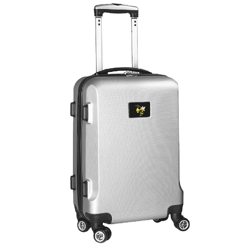 suitcase with hidden pockets-suitcase for small kids-Georgia Tech Yellow Jackets 20" Silver Domestic Carry-on Spinner