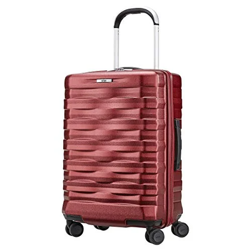 suitcase that balances weight effectively-suitcase for long haul trip-Hartmann Excelsior 22" Carry-on Spinner Red Hardside