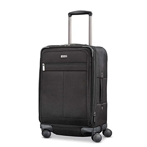 suitcase that fits in overhead bins of all airlines-suitcase for music equipment-Hartmann Global Carry On Expandable Spinner, Basalt Black