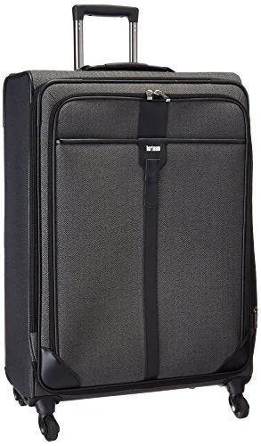 Hartmann Herringbone Luxe Softside Long Journey Expandable Spinner, Black Herringbone, One Size