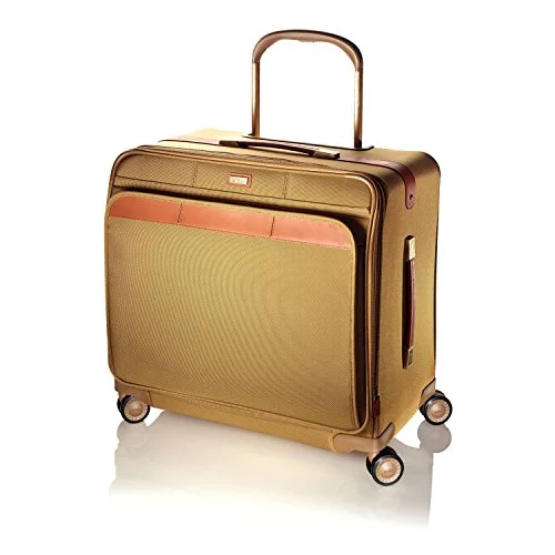 suitcase with color-coded storage sections-suitcase cleaning for smudges-Hartmann Ratio Classic Deluxe Long Journey Glider, Rolling Nylon Luggage, Safari