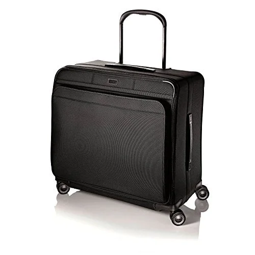 suitcase that resists scuffs and scratches-suitcase with sturdy wheels-Hartmann Ratio Extended Journey Glider, Nylon Spinner Suitcase In Black