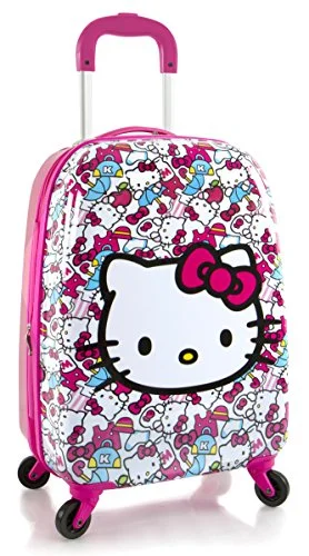 suitcase that reduces stress while traveling-suitcase for quick trip-Hasbro Hello Kitty Girl's 20" Hardside Spinner Carry On Expandable Luggage