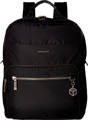 backpack with detachable waist pack -Backpack with outer straps-Hedgren Women'S Spell Backpack With Leather Trim Black One Size