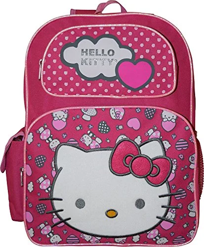 high-capacity backpack for extended travel -Lightweight backpack for urban-Hello Kitty Deluxe Embroidered 16" School Bag Backpack