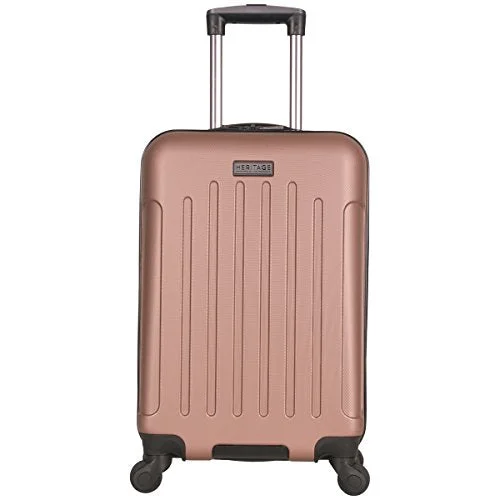 suitcase that suits different travel personalities-suitcase with safe lock-Heritage Lincoln Park 20" Abs 4-Wheel Carry On Luggage, Rose Gold