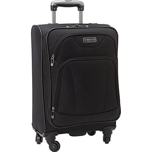 suitcase for minimalist and modern travelers-suitcase for little kids-Heritage Wicker Park 20" Carry-On Suitcase, Black