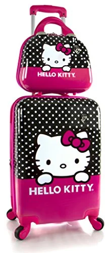 suitcase with top-tier mobility features-suitcase with solid handle-Heys America Unisex Hello Kitty 21" Spinner & Beauty Case Pink One Size